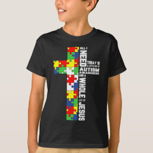 Autismus Bewusstsein Jesus Kreuz Puzzle Cool Chris T-Shirt