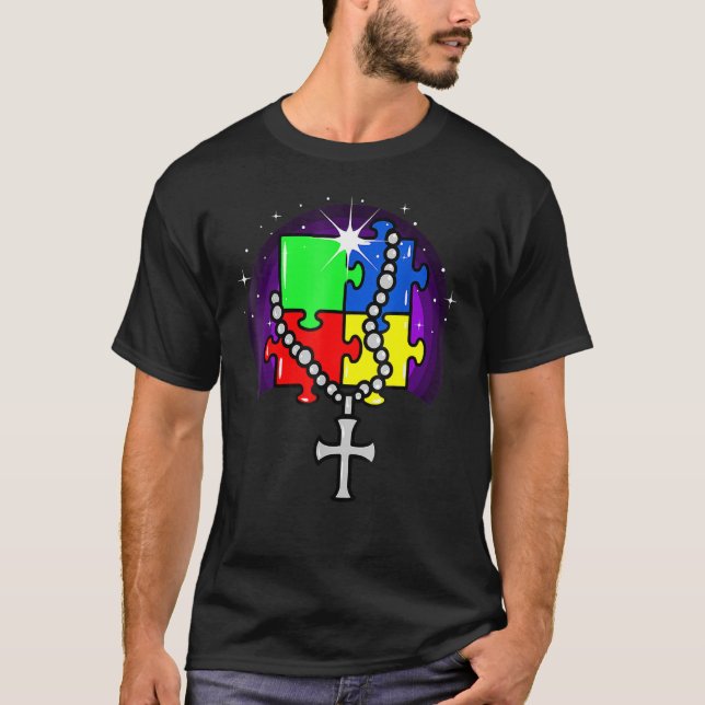 Autismus Bewusstsein katholische Christliche Autis T-Shirt (Vorderseite)