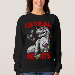 Autismus Bewusstsein Kinder Dinosaurier Rex I Stea Sweatshirt