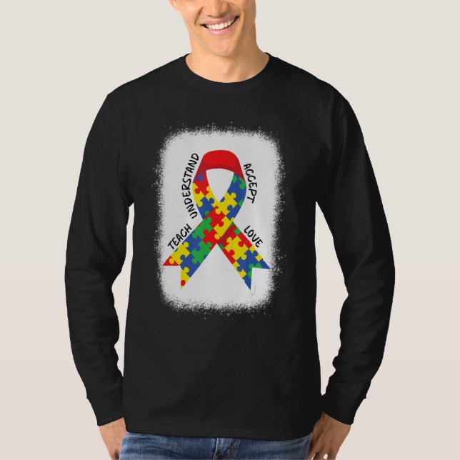 Autismus-Bewusstsein Lehrer Lehren Akzeptieren Ver T-Shirt (Vorderseite)