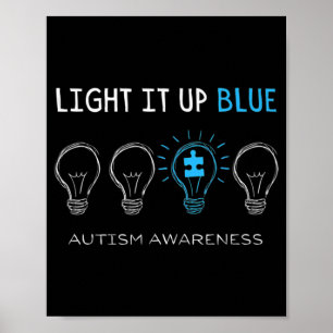 Autismus-Bewusstsein Leuchte es Blau Premium T-Shi Poster