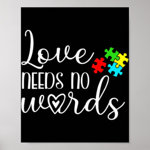 Autismus Bewusstsein Liebe braucht keine Worte Kin Poster