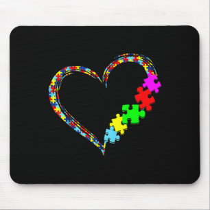 Autismus-Bewusstsein Liebe Herz-Puzzleteil-Geschen Mousepad