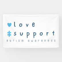 Autismus Bewusstsein Liebe Unterstützung Banner Gr