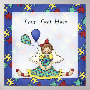 Autismus Bewusstsein ~ Little Angel Girl D1 Print Poster