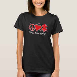 Autismus-Bewusstsein Lustig Frieden Liebe Puzzle K T-Shirt