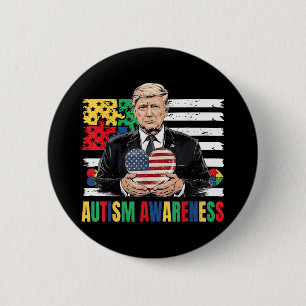 Autismus-Bewusstsein Lustig Trump Unterstützung Au Button