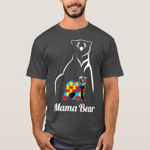 Autismus Bewusstsein Mama Bären Mama Unterstützung T-Shirt