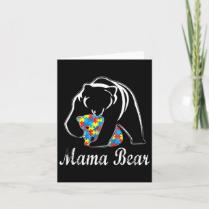 Autismus Bewusstsein Mama Bären Unterstützung Auti Karte