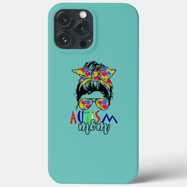 Autismus Bewusstsein Mama Leben Messy Bun Sonnenbr Case-Mate iPhone Hülle (Rückseite)