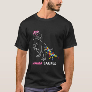 Autismus Bewusstsein Mama Saurus Dinosaur Puzzle M T-Shirt