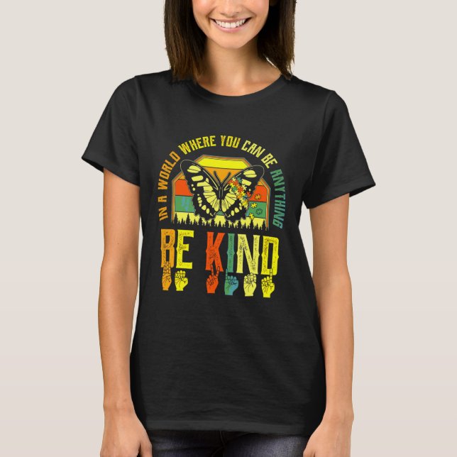 Autismus Bewusstsein Monat Kindness Butterfly Vint T-Shirt (Vorderseite)