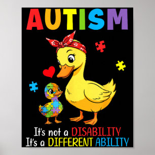 Autismus-Bewusstsein Mutter Ente Unterschiedliche Poster