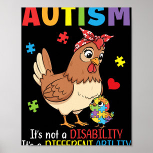 Autismus-Bewusstsein Mutter Huhn Andersfähigkeit  Poster