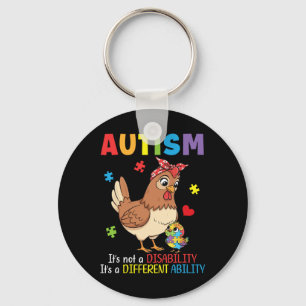 Autismus-Bewusstsein Mutter Huhn Andersfähigkeit Schlüsselanhänger