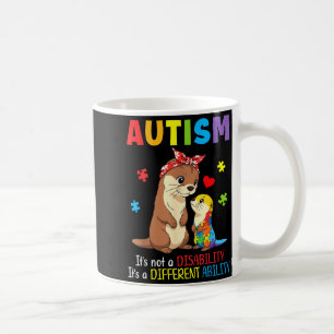 Autismus-Bewusstsein Mutter Otter Unterschiedliche Kaffeetasse