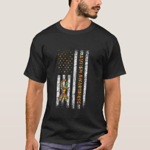 Autismus-Bewusstsein Mutter Vater USA-Flagge Autis T-Shirt