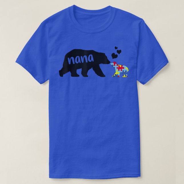 Autismus Bewusstsein Nana Bär Puzzle Piece Autisti T-Shirt (Design vorne)