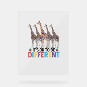 Autismus Bewusstsein Niedlich Giraffe Tier Es ist Acrylschild
