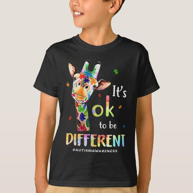 Autismus Bewusstsein Niedlich Giraffe Tier Es ist  T-Shirt (Vorderseite)