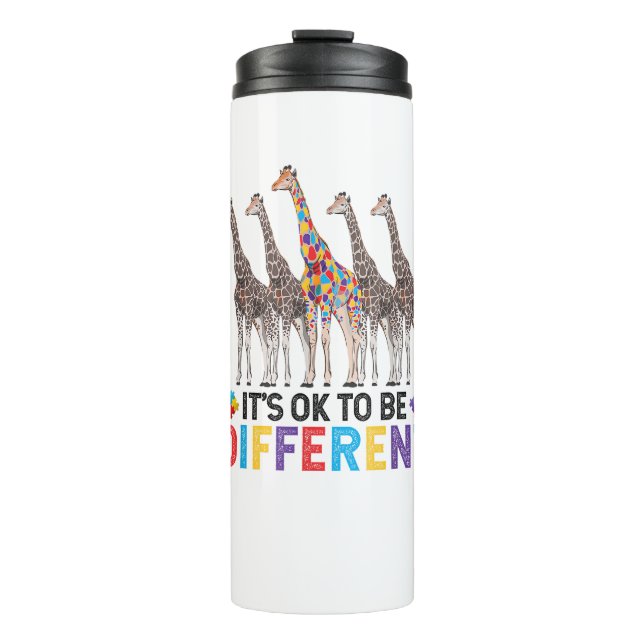 Autismus Bewusstsein Niedlich Giraffe Tier Es ist  Thermosbecher (Vorderseite)