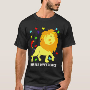 Autismus Bewusstsein Niedlich Lion Puzzle Pieces R T-Shirt
