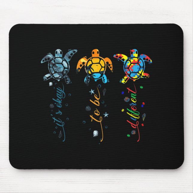 Autismus Bewusstsein Niedlich Schildkrötentier Es  Mousepad (Vorne)