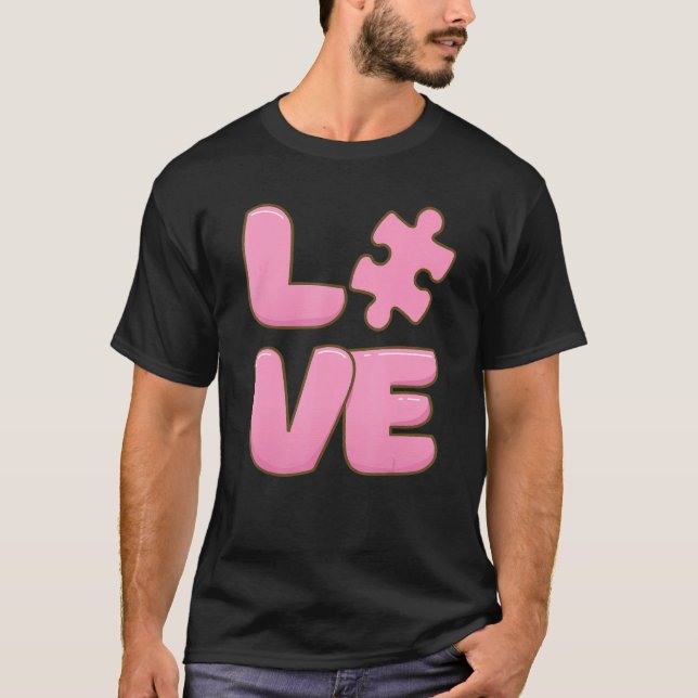 Autismus Bewusstsein Niedliche Liebe Puzzle Autist T-Shirt (Vorderseite)