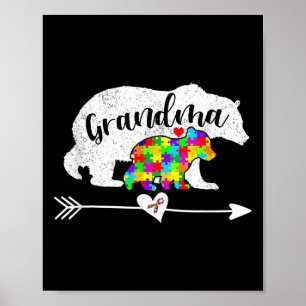 Autismus Bewusstsein Oma Bären Unterstützung Autis Poster