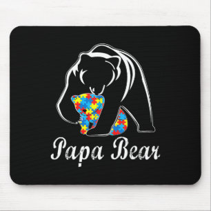 Autismus-Bewusstsein Papa Bär Unterstützt Autistis Mousepad