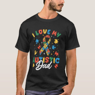 Autismus-Bewusstsein Papa Ich liebe meinen autisti T-Shirt