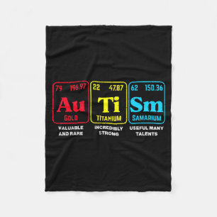 Autismus-Bewusstsein Periodensystem ASD Chemie Män Fleecedecke