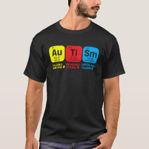 Autismus-Bewusstsein Periodensystem Blau zur Unter T-Shirt