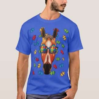 Autismus Bewusstsein Pferd Puzzle Sonnenbrille Aut T-Shirt
