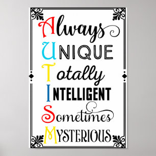 Autismus-Bewusstsein Poster