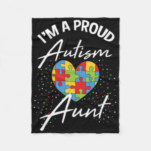 Autismus Bewusstsein Proud Tante Puzzle Herz Cool  Fleecedecke