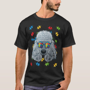 Autismus-Bewusstsein Pudel Puzzle Sonnenbrille Aut T-Shirt