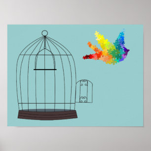Autismus Bewusstsein Puzzle Bird Poster
