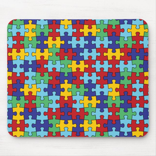 Autismus Bewusstsein Puzzle Muster Mousepad (Vorne)
