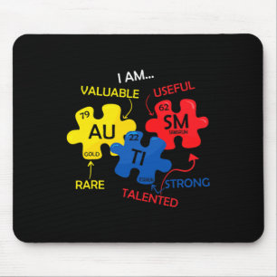 Autismus-Bewusstsein-Puzzle Periodensystem Element Mousepad