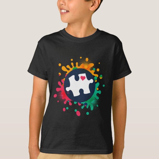 Autismus Bewusstsein Puzzle Piece Liebe Autistisch T-Shirt (Vorderseite)