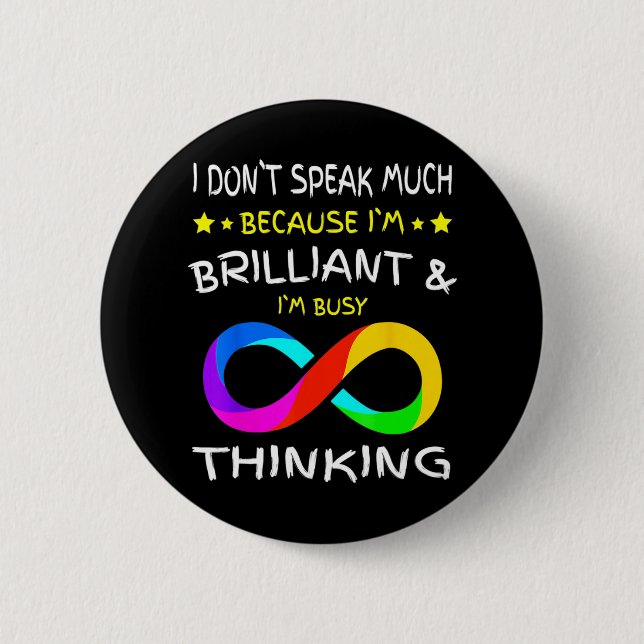 Autismus Bewusstsein Puzzle Piece Rainbow Infinity Button (Vorderseite)