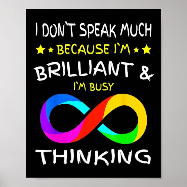 Autismus Bewusstsein Puzzle Piece Rainbow Infinity Poster (Vorne)
