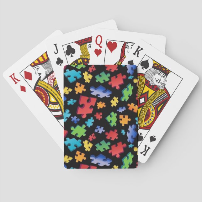 Autismus Bewusstsein Puzzle Stücke Spielkarten (Rückseite)