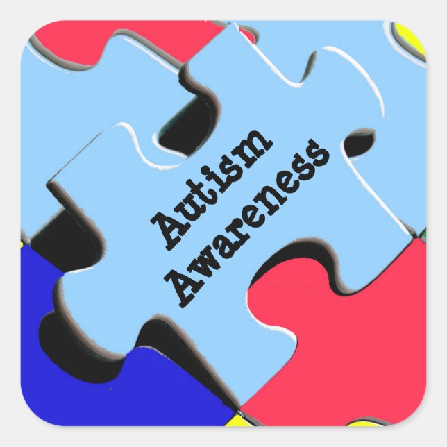 Autismus Bewusstsein Puzzle Stücke Stickers (Vorderseite)