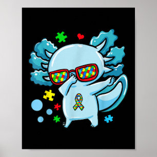 Autismus Bewusstsein Puzzles Band mit Axolotl Dabb Poster