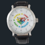 Autismus Bewusstsein Puzzles Liebe Hoffnung Vater Armbanduhr<br><div class="desc">Perfektes Autismus Vater Design mit bunten Rätsel und das Sprichwort Teach Liebe Inspirierte und Hoffnung in leuchtend kühnen Farben. Perfektes Geschenk für Väter, die Autismus Bewusstsein unterstützen</div>