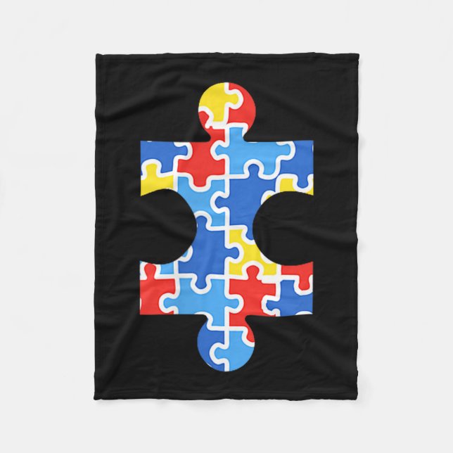 Autismus-Bewusstsein-Puzzleteil-Tasche-Shirt Autis Fleecedecke (Vorderseite)