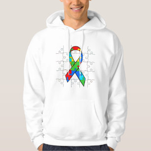 Autismus-Bewusstsein-Puzzleteile-Schleifen-Hoodie Hoodie