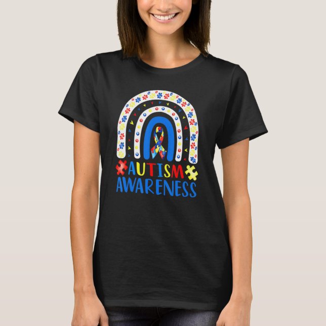 Autismus Bewusstsein Rainbow Puzzle Autismus Bewus T-Shirt (Vorderseite)